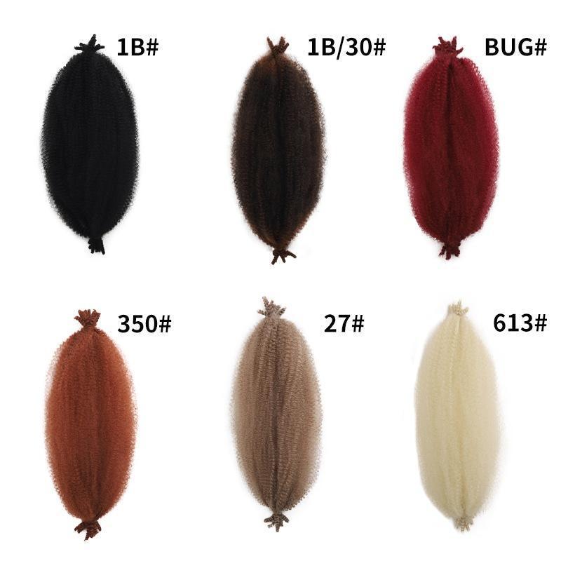 16inch Caterpillar Synthetic Long Curly Hair Wig Kinky Afro Twist Braid Explosion Braids Small Curls
