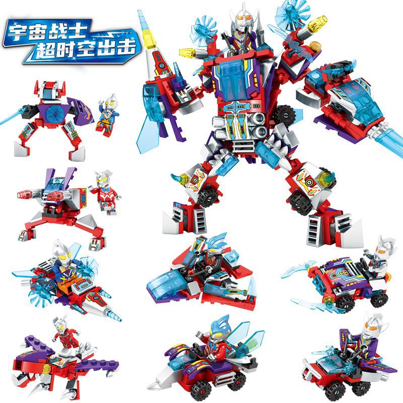 Dark Horse Compatible with Lego Ott Superman 8-in -1 Mech Kids Boys Small Particles Spliced Building Blocks Toys Wholesale