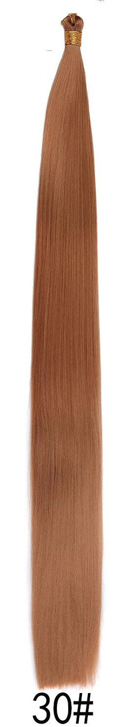 Bone Straight Hair de fibra química de 24 pulgadas Braidi ng Hai sin franjas negras largas rectas image 9
