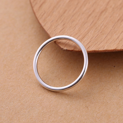 s999 solid silver ring for women and men plain ring sterling silver tail ring little finger ins trendy fashion personality Korean version birthday gift