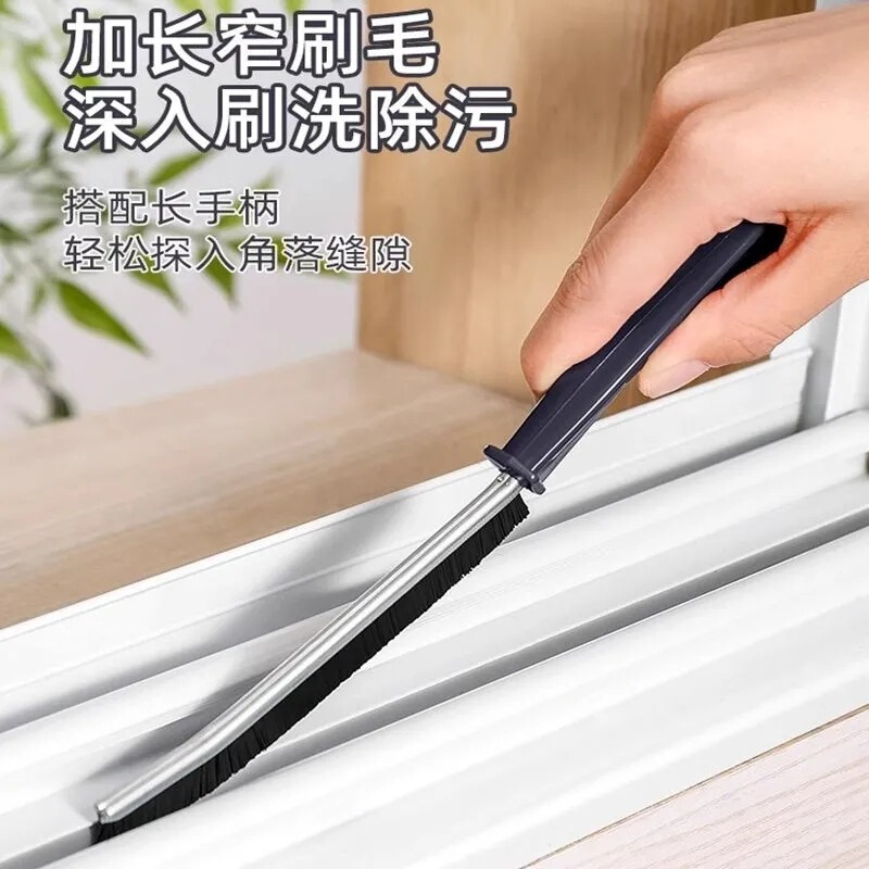 Long-Handled Cleaning Brush for Gaps, Multifunctional for Bathroom, Kitchen, and Tile Corners, Hard-Bristled Brush for Cleaning Dust and Grooves Long-Handled Cleaning Brush for Gaps, Multifunctional for Bathroom, Kitchen, and Tile Corners, Hard-Bristled Brush for Cleaning Dust and Grooves