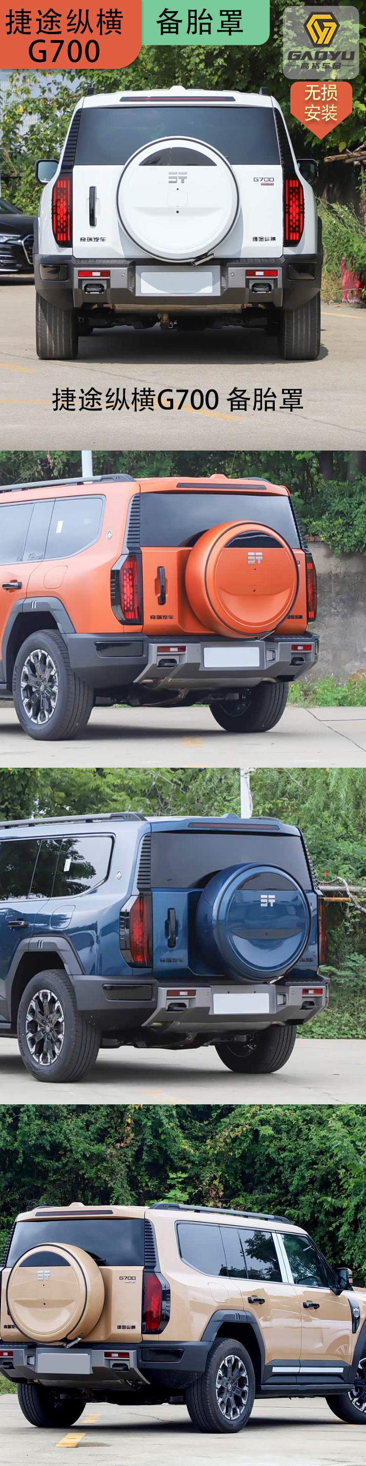 Suitable for 25 models of the Jetour Zongheng G700 spare tire cover, the original factory spare tire cover for the Explorer, Zongye, and Qunkun versions