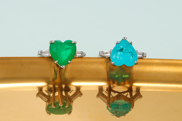 Banquet Occasion Copper Material Elegant Heart Shape Copper Inlay Zircon Rings