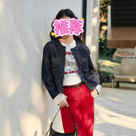 春款长袖新中式盘扣牛仔外套上衣 女士外套
