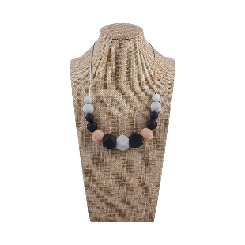 Comercio exterior Amazon nuevo silicona molar teether collar bebé teether palo masticable colgante collar