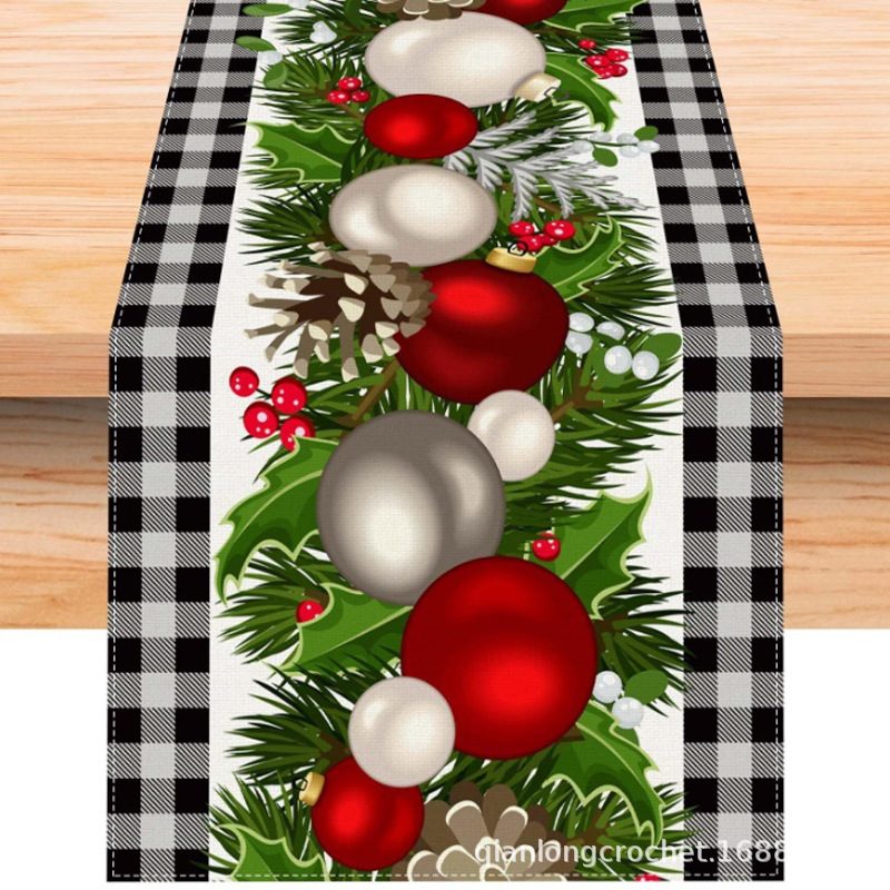 temujit クロスボーダー Amazon 新しいクリスマステーブルフラグ冬クリスマスプリントテーブルマットカスタマイズ可能|undefined