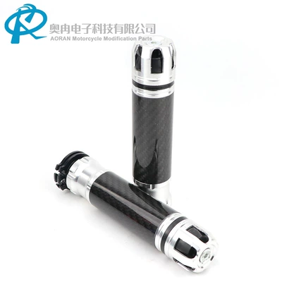 Carbon Fiber Handlebar Motorcycle Modification Huanglong Carbon Fiber Handle Cover Off-Road Sports Car Throttle Handle Rubber Cover (Motorcycle Handle Cover) - pvc-box-silver