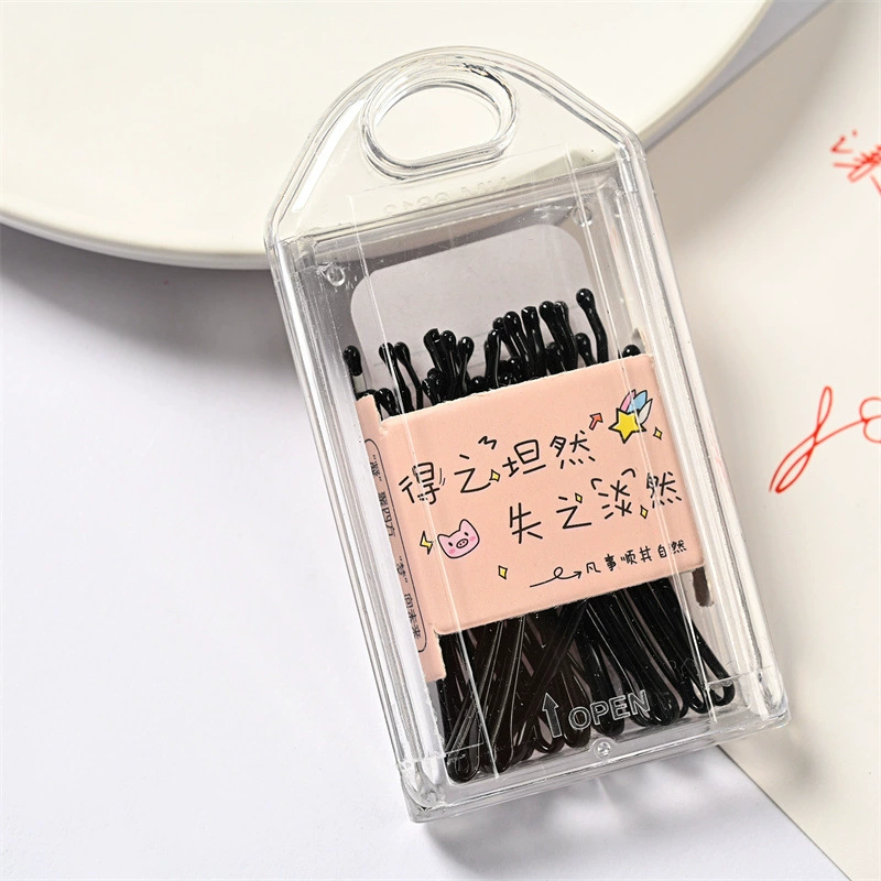 One-Word Hair Clip (Hyuna) — Stainless Steel Korean Candy Bangs Pin, 6 cm, Multi-Color Boxed Set