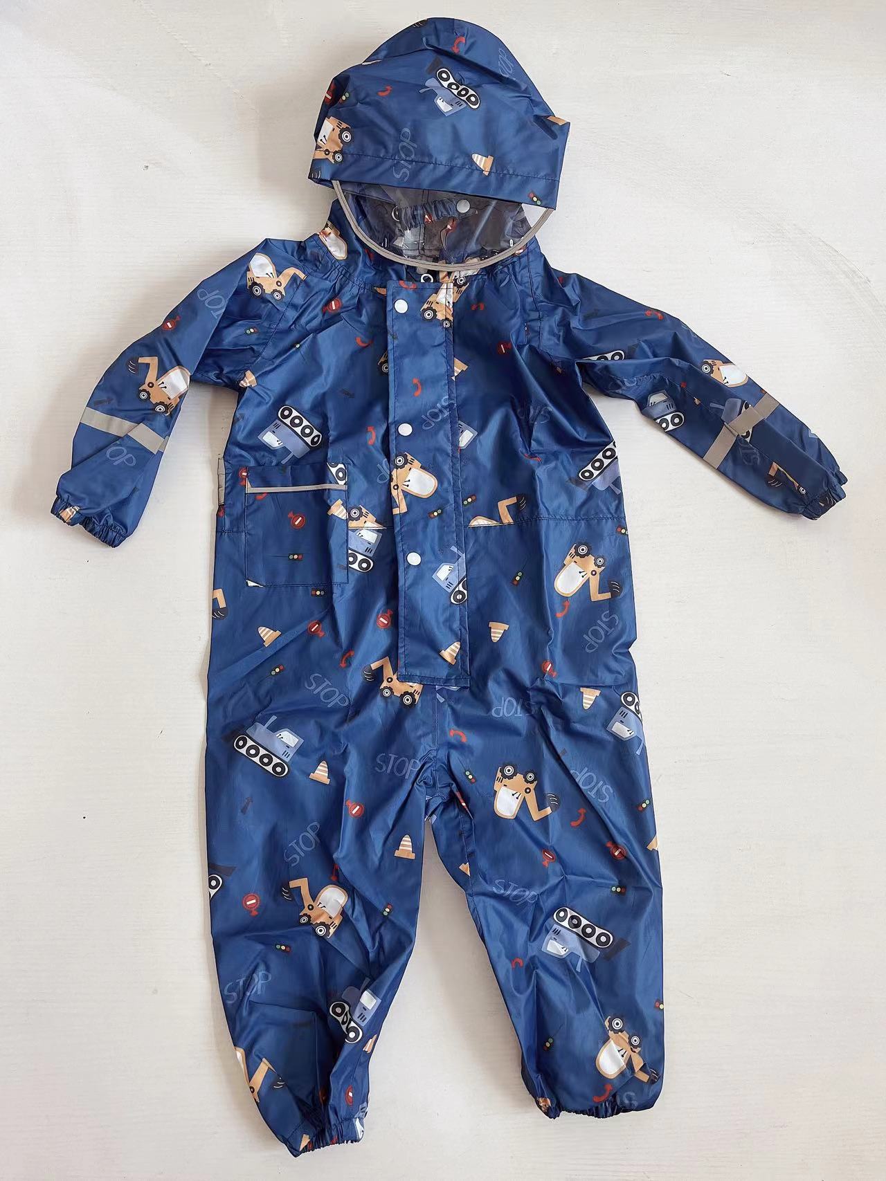 Impermeable infantil de una pieza de Amazon, impermeable tridimensional moderno y bonito con capucha y poncho reflectante para bebé