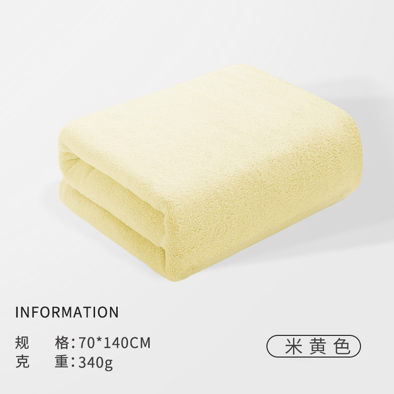 Toalla de baño de lana de coral multicolor engrosada, fuerte absorción de agua, color sólido, baño de hotel en el hogar, toalla de playa para hombres y mujeres al por mayor
