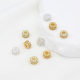 18k/14k gold color inlaid zircon large hole on both sides of the snowflake beads handmade diy jewelry accessories wholesale C45