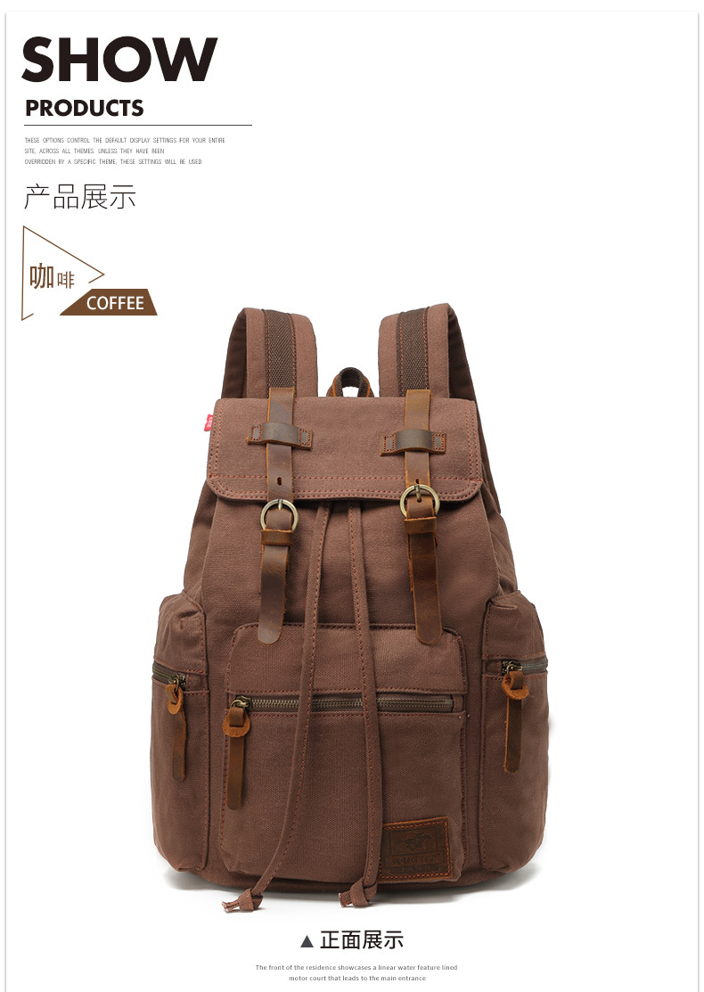 Amazon Best-Selling Vintage Double Shoulder Backpack Men's Laptop Travel Bag Trendy Fashion Unisex Backpack In Stock