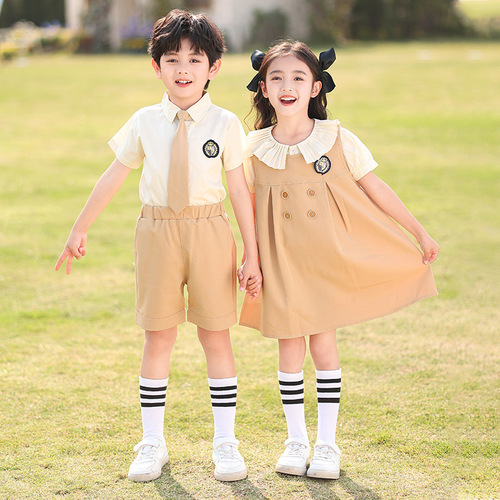 School uniform for primary school students, spring and autumn set, college style class uniform set, children's kindergarten uniform, three-piece set, sports attire for spring