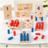 Niños Montessori Educación temprana Stick de aprendizaje de matemáticas Color Cognición Tablero de combinación Juego de palo de madera Juguetes educativos para bebés