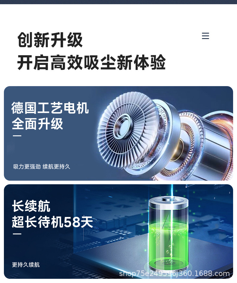 Cross-Border Car Wireless Mini Vacuum Cleaner, Portable Handheld High-Power Vacuum Cleaner for Home Use and Pet Cleaning