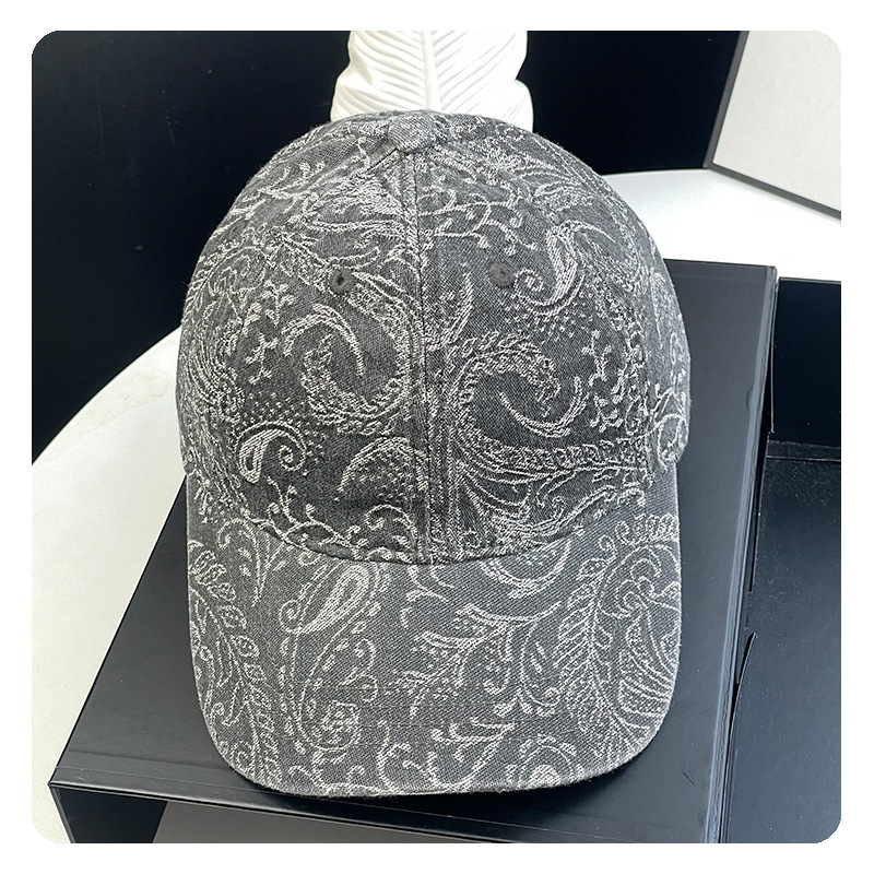 新款高品质复古印花软顶棒球帽女休闲百搭前进帽鸭舌帽渔夫盆帽子|undefined