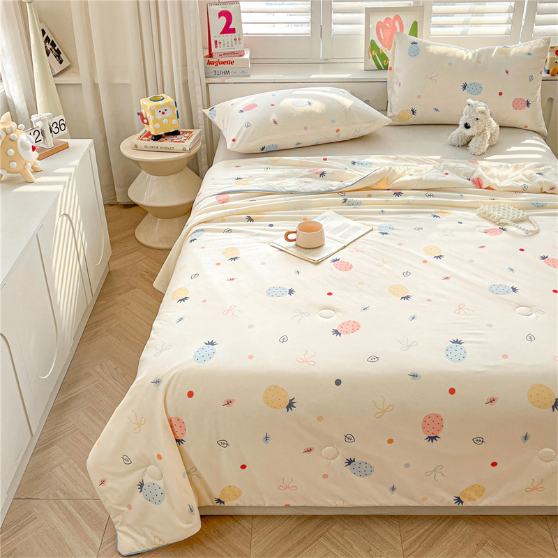 A級ベビー・マタニティグレード大豆繊維ニット綿夏用掛け布団、洗濯機で洗える夏用子供用薄掛け布団、ギフト用エアコン掛け布団