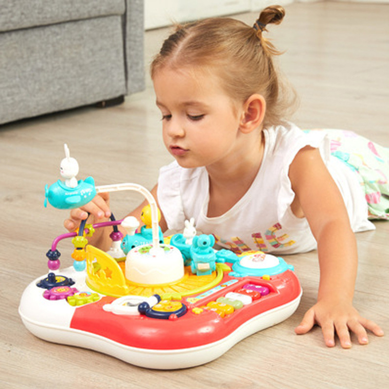 Multi-functional children's building blocks game table gear ball drum piano educational graffiti baby early education educational enlightenment toys