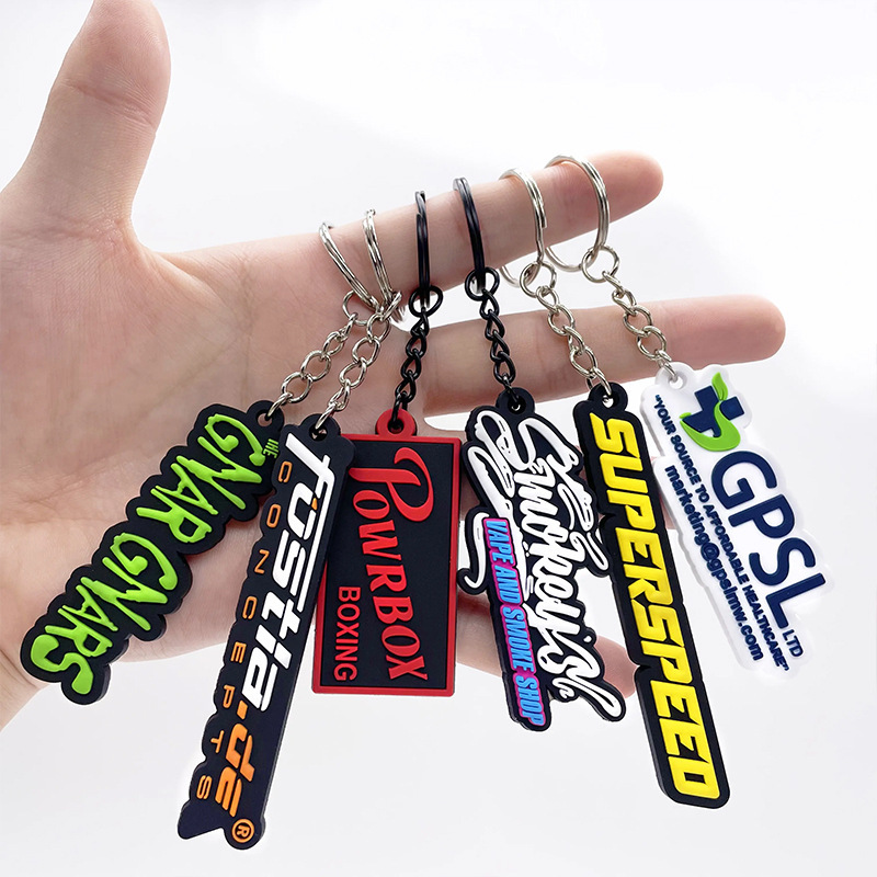 PVC Keychain customized three-dimensional cute cartoon key ring soft rubber key ring 3d letter key chain customized