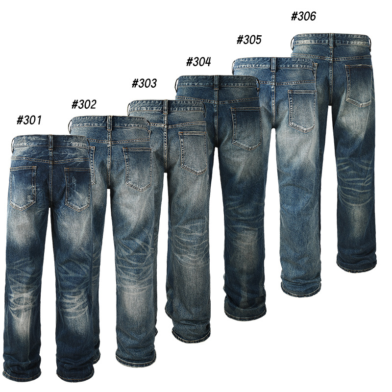 Cross-Border Wholesale Jeans, Slightly Stretchy and Comfortable Men's Straight-Leg Jeans, Large Size Straight-Leg Pants, Versatile Casual Men's Pants