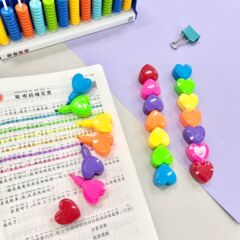 Creative Cartoon Fluorescent Pen 6-Color Set with Multi-Layered Flower Shape, Cute Cat Paw Print, Heart Hand Journal Pen