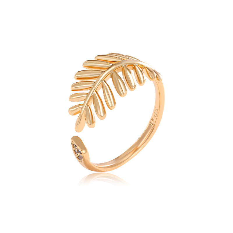 Xuping joyería comercio exterior hojas transfronterizas anillo abierto de dedo índice ajustable anillo de personalidad simple