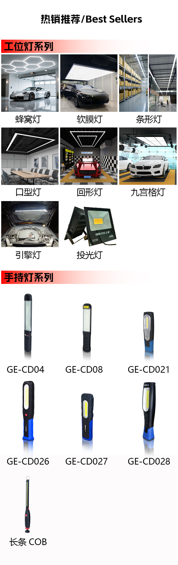 Work Light Led Work Inspection Light USB Charging Magnetic Hook Rubber-Coated Auto Repair Emergency Light Maintenance Light