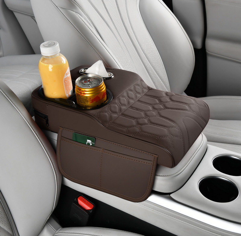 Fushou – Armrest box pad Pad Seat Organizer Storage - high-and-low-armrest-box-heightening-pad-anti-slip-cup-model-a-coffee