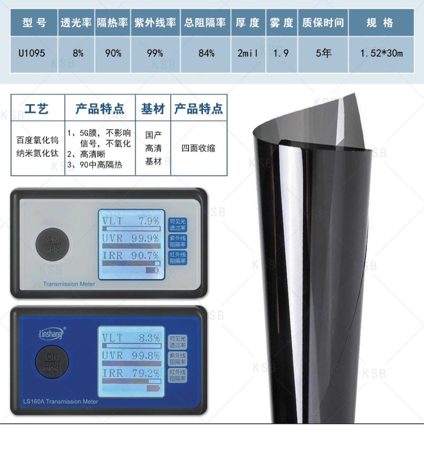 Factory direct wholesale medium and high heat insulation nano ceramic film high definition solar heat insulation film UV protection car film