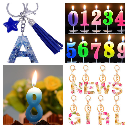 Proud diy silicone mold 26 holes with numbers and letters silicone mold pendant keychain hot cross-border sales