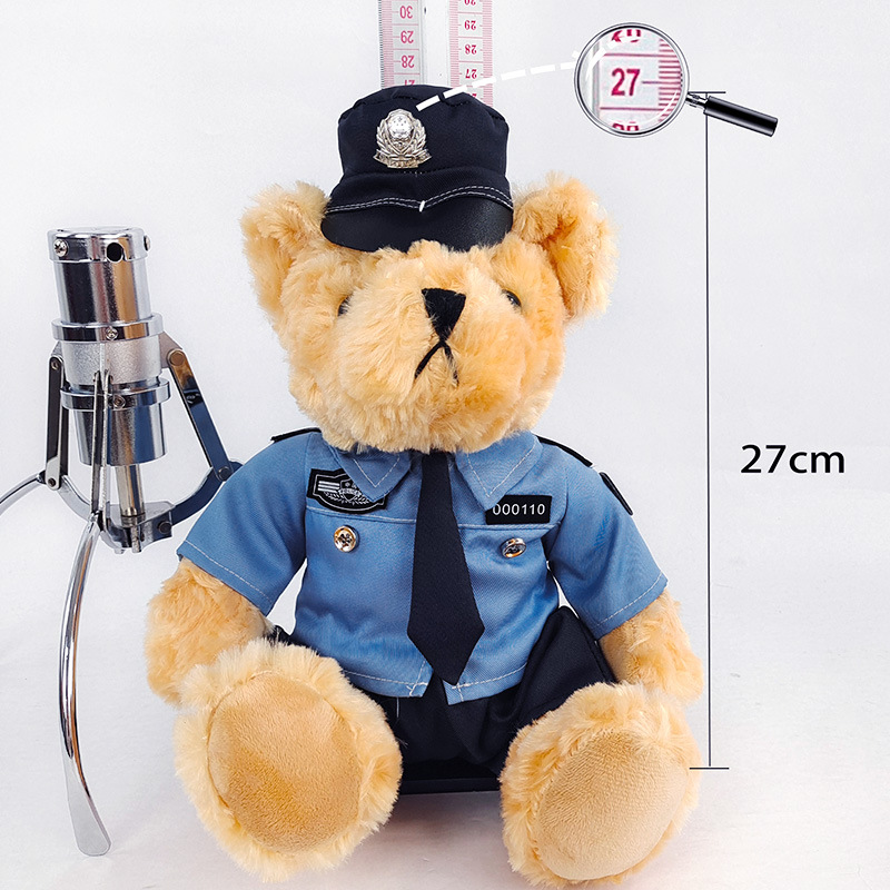 Oso de peluche de policía, muñeco de policía de tráfico con uniforme, oso de peluche con uniforme de oficial de policía, muñeco de motocicleta, muñeco de oficial de policía