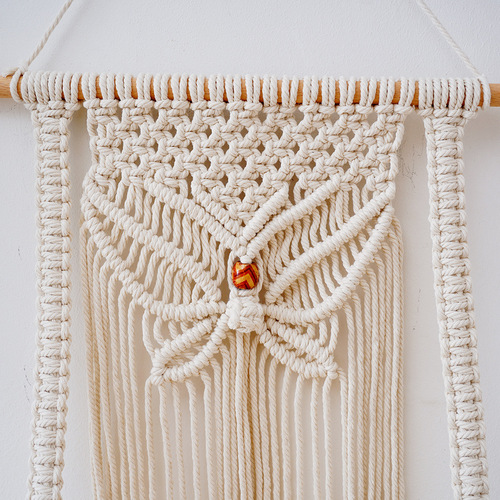 Cross-border best-selling handmade woven tapestry cotton rope wall hanging Bohemian storage rack hotel homestay children's room decoration
