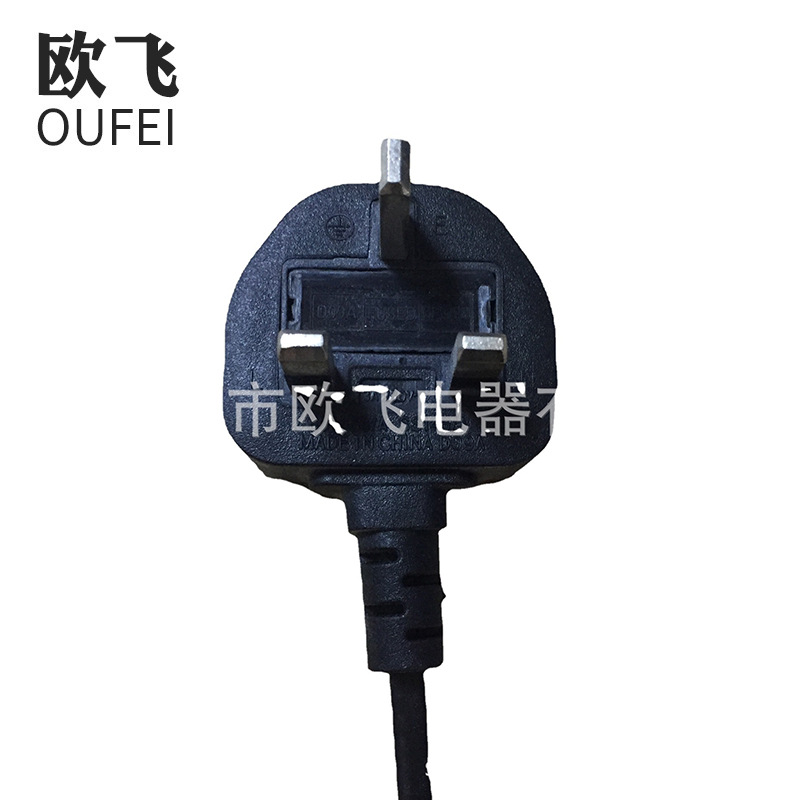 供应英国,英规BS插头线各平方电源线 英式一体注塑插头