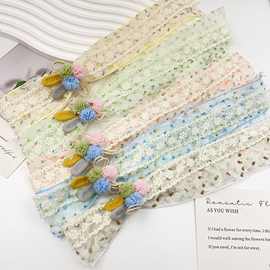 新款创意可爱兔兔蕾丝长飘带钥匙挂件diy钥匙扣包挂饰品挂饰