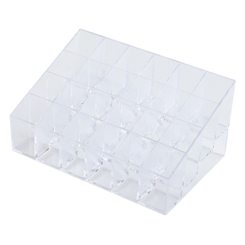 24-grid lipstick storage box transparent lipstick lip glaze rack multi-grid finishing box women's desktop dressing table lipstick display rack