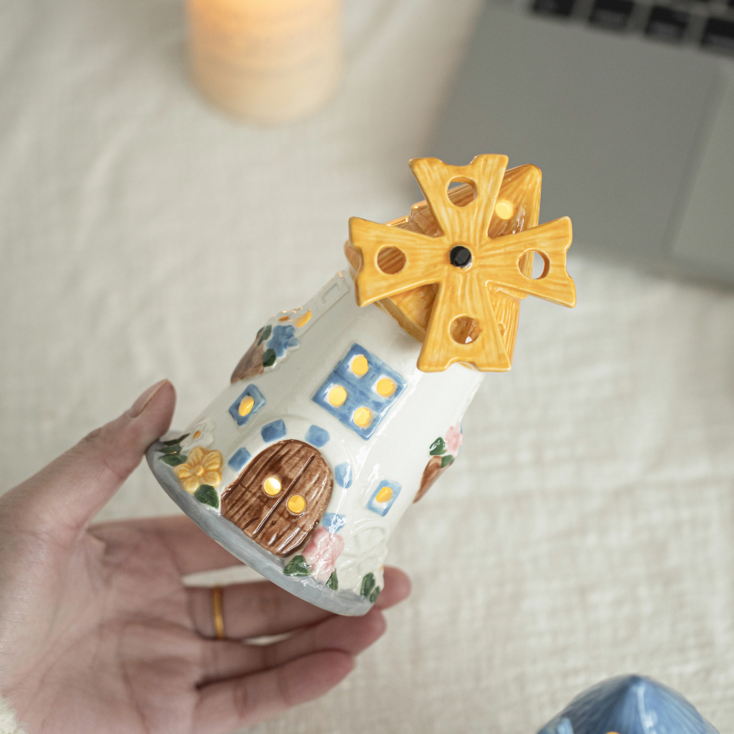 Dream Windmill House Night Light Regalo de estudiantes para amigos regalos de cumpleaños adornos de escritorio bolsas de regalo