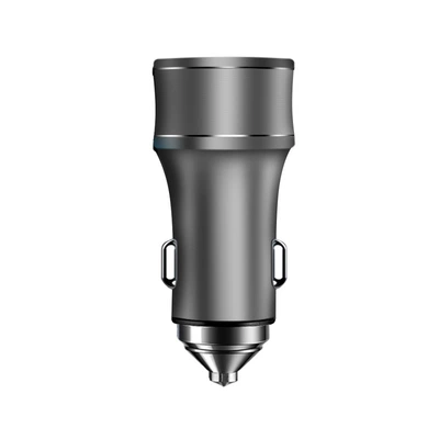 New Product 36W Fast Charging Metal Qc3.0 Dual USB Mobile Phone Type-C Cross-Border Pd Car Charger Car Charger Wholesale (Mobil şarj cihazları) - pd01-gray-bare-metal
