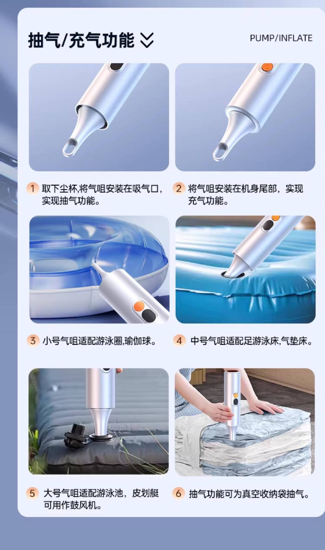 Kafeila Car Vacuum Cleaner, Blowing, Suction, and Charging All-In-One Machine, High-Power Brushless Car Vacuum Cleaner, Handheld and Portable