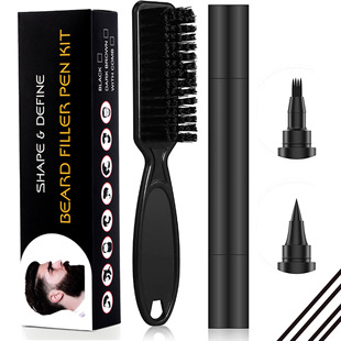 23 Years Large Two-in-One Four-Fork Double Head Beard Beard Pen Beard Pen Beard Pen Filled Eyebrow Pen
