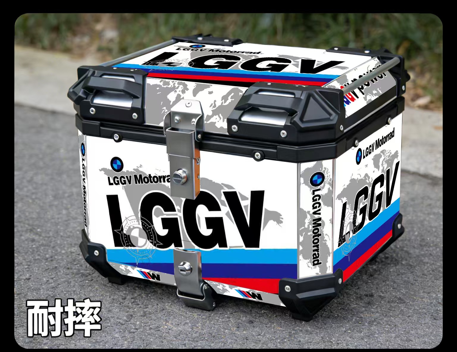 Customized Motorcycle Tail Box, Aluminum Alloy, Large Capacity 36L/45L, Rounded Corners, Retro Style, Universal Quick-Release for Electric Vehicles