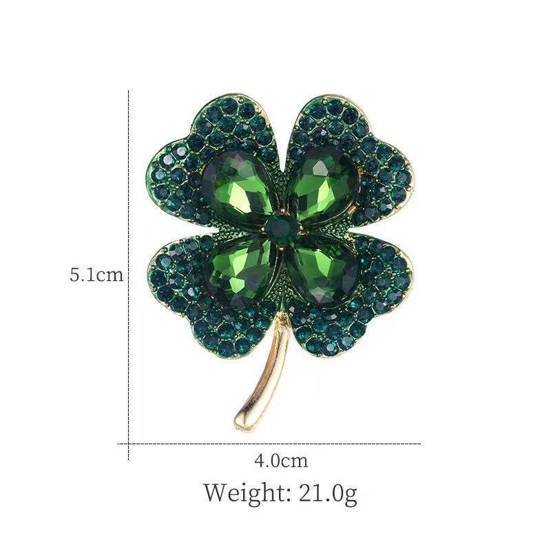 Pastoral Four Leaf Clover Alloy Rhinestone Unisex Corsage display picture 1