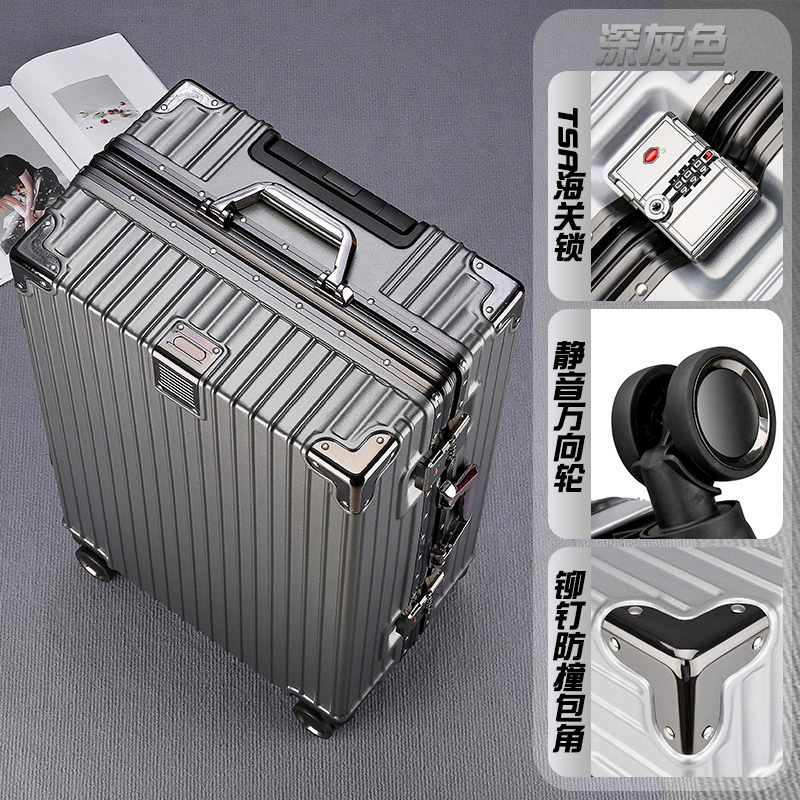 Capacious suitcase on wheels for men and women