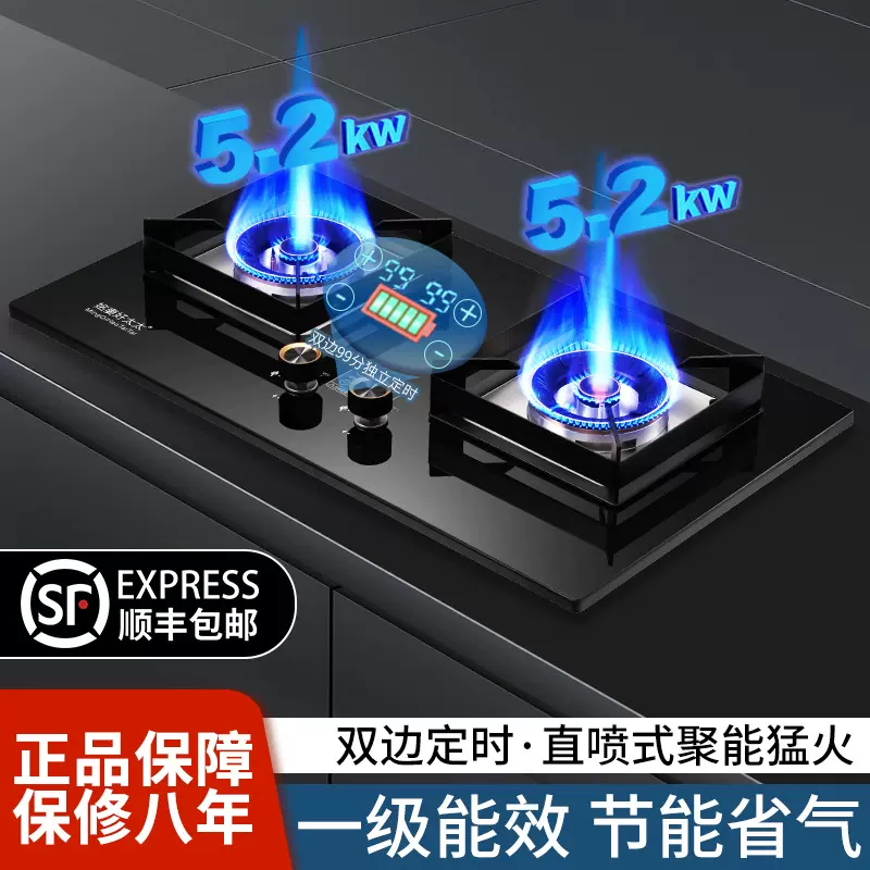 煤气灶家用厨卫高端灶具液化气天然气灶智能定时猛火灶燃气灶双灶
