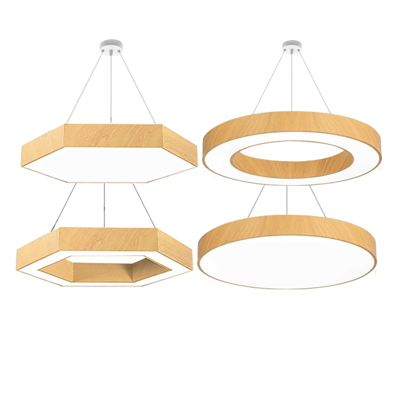 LED hexágono panal de abeja lámpara de modelado creativo candelabrera de madera redonda jardín de infantes baile sala de yoga lámpara comedor