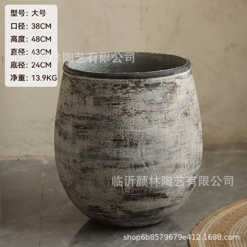 Simple y creativo maceta de flores de cemento sala de estar verde interior balcón patio plantación de flores de piso centro comercial hotel decoración maceta