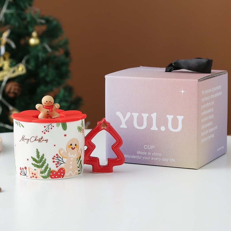 かわいいクリスマスカップクリエイティブマグカップクリスマスセラミックカップ越境カップ家庭用コーヒーカップサンタクロース|undefined