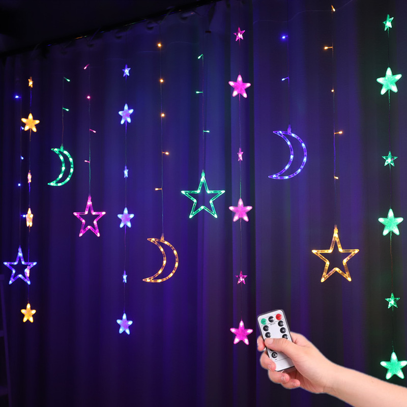 Lámpara de estrella LED, luz de color pequeña, luz intermitente, luz de cadena, gypsophila, dormitorio de celebridades de Internet, decoración de cortinas de habitación romántica
