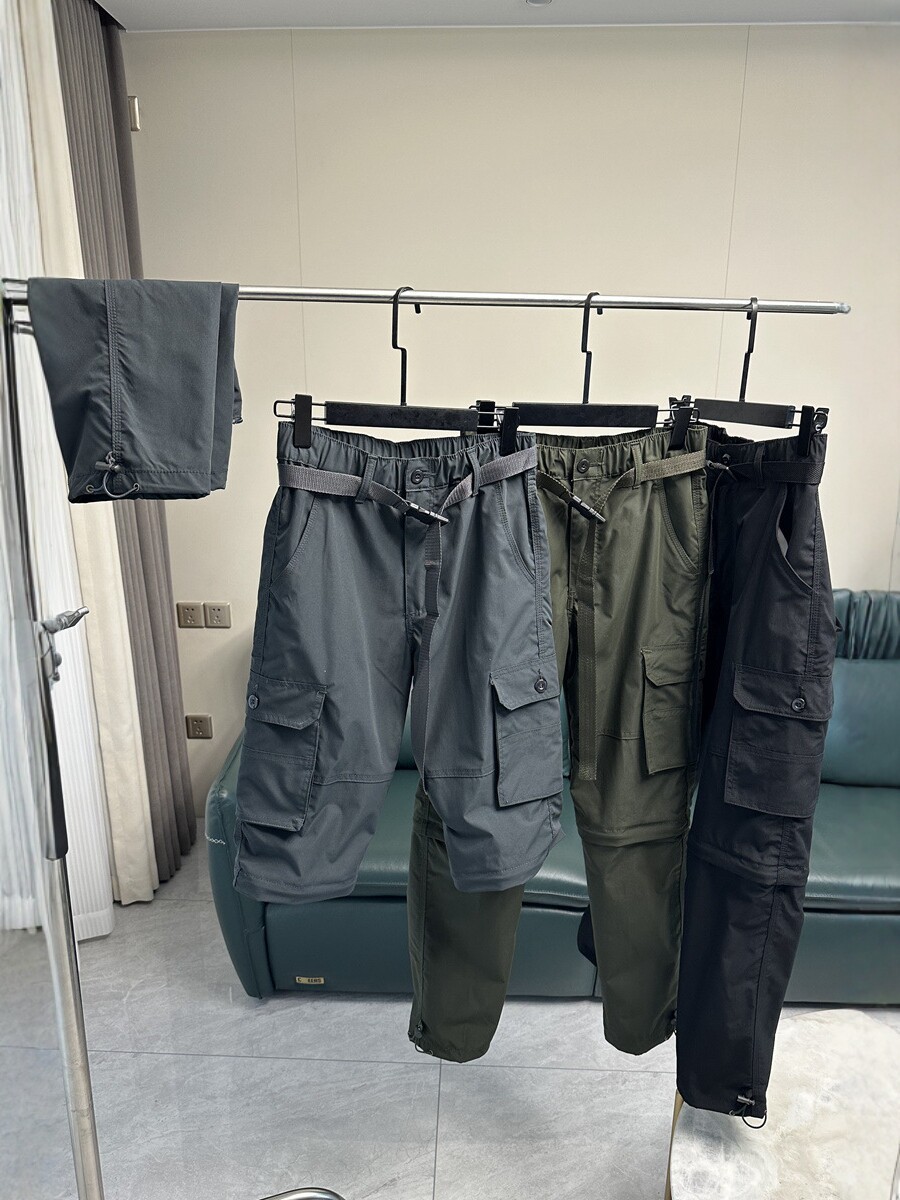 Pantalones de verano delgados desmontables de dos secciones Pantalones de secado rápido de hombre Pantalones de trabajo de hombre Pantalones rectos sueltos Pantalones de hombre