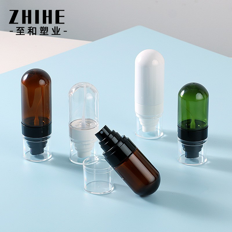 Makeup PET upside-down setting spray bottle with fine mist, portable upside-down bottle 30ml toner atomizer with push-pour dispenser