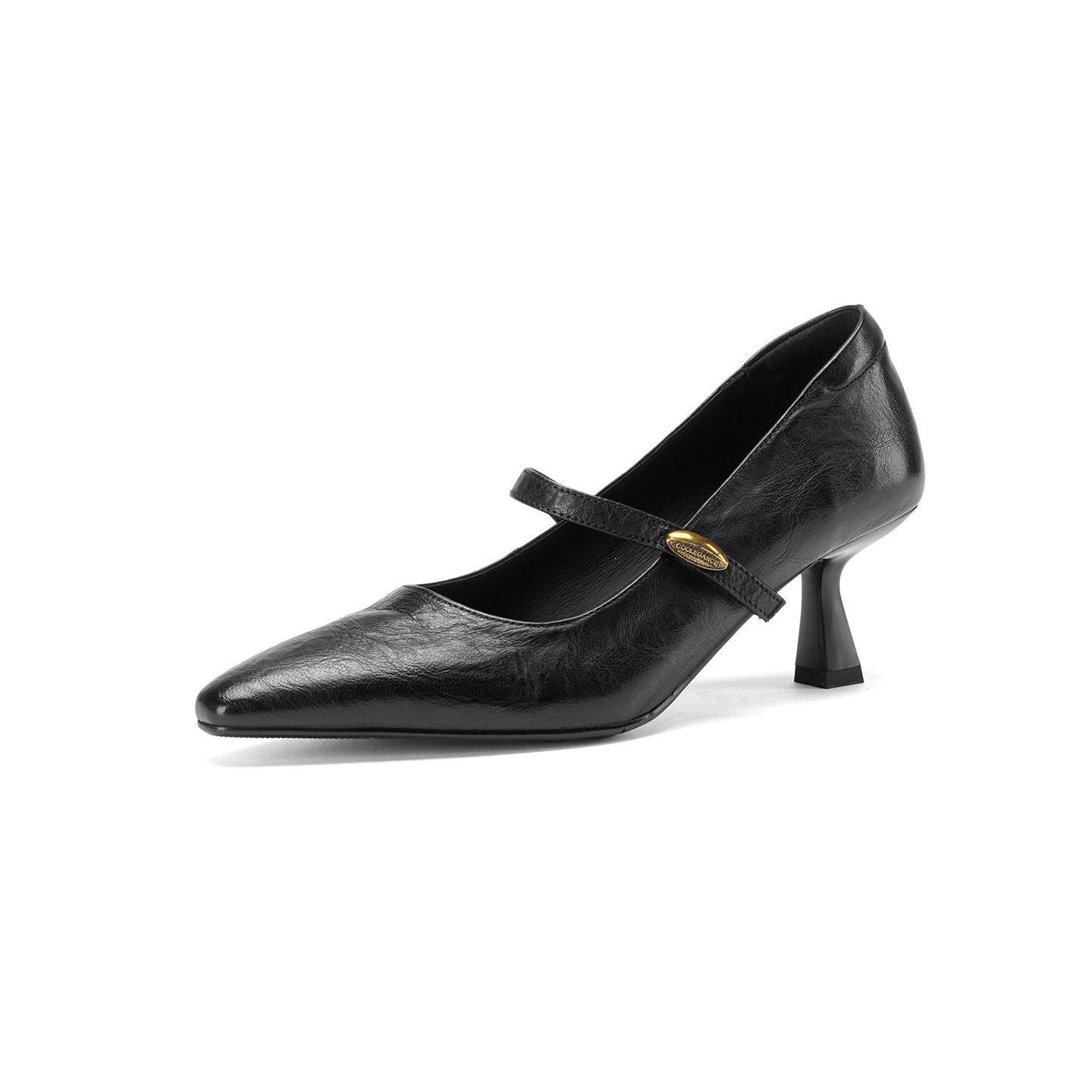 Giày Mary Jane cao gót nữ mũi vuông quai ngang gót nhọn 5.5 cm — màu nâu